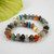 Mixed gemstone bracelet rondelle beads 7.75 inch