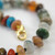 Mixed gemstone bracelet rondelle beads 7.75 inch