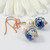 Ginger jar earrings blue china pearl copper