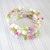 Memory wire cherry blossoms wide bracelet pink white lime light green