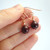 Dark red porcelain bead earrings copper dangle