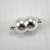 Magnetic clasp double bead shape silver plated 7x15mm