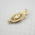 Filigree fish shaped pearl clasp 14k solid yellow gold rose motif 5x13mm
