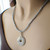 Grey gemstone donut necklace sterling silver 20 inch