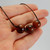 3 tiger gold buri palm nut brown bead necklace chocolate brown satin cord 16 inch