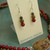 Picture jasper focal clasp triple strand necklace set with earrings