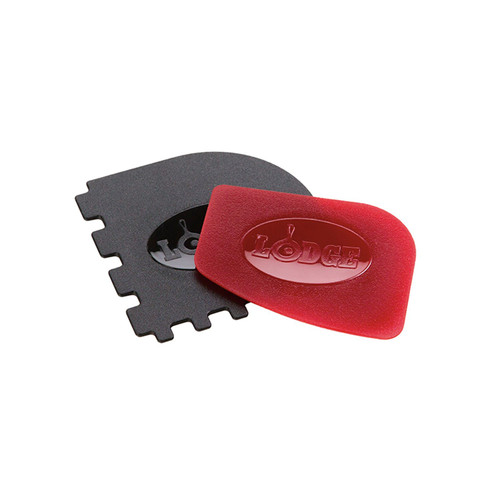 Lodge SCRAPERPK Durable Pan Scrapers, Red and Black, 2-Pack