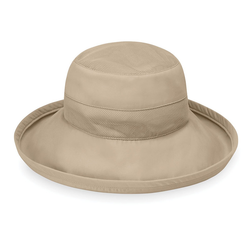 Womens Wallaroo seaside UPF50+ microfibre hat camel