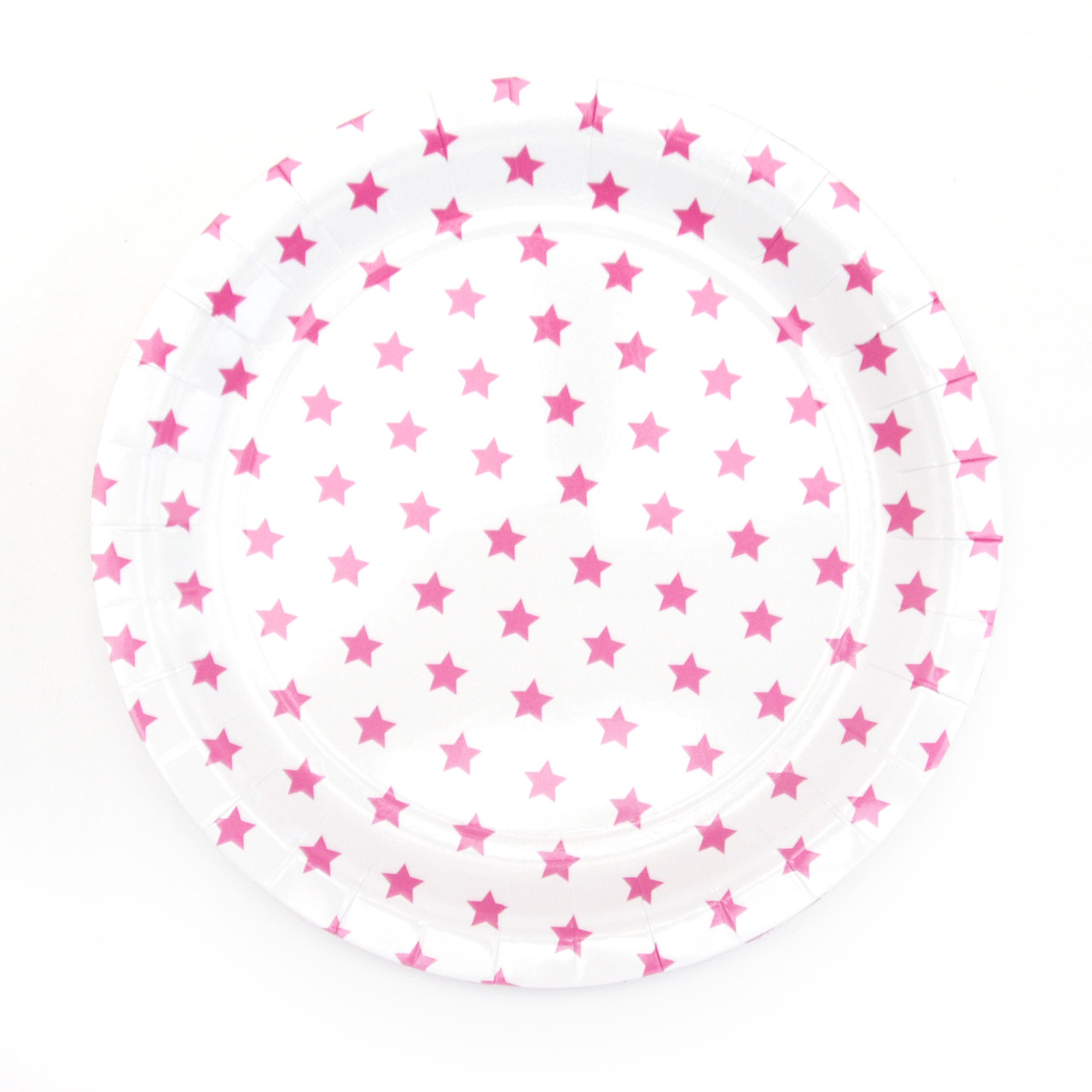 pink star paper plates