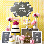 Pink and Yellow Bumble Bee 1st Birthday