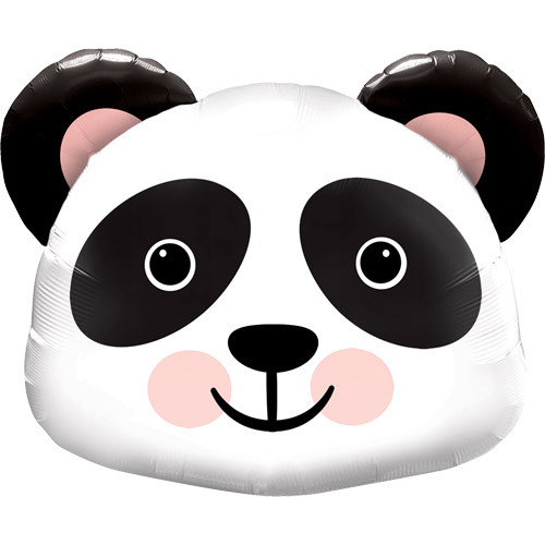 Panda foil helium party balloon decoration for safari, jungle and animal themed birthday parties