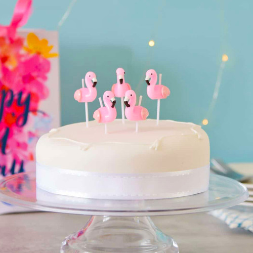 Flamingo Birthday Cake Candles for Hen Parties, Tropical and Summer Celebrations