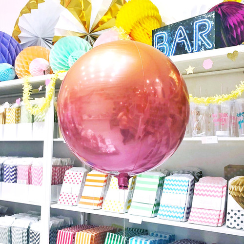 Lava Ombre Orb Helium Foil Balloon Party Decoration for Tropical Summer Themed Venue Decor