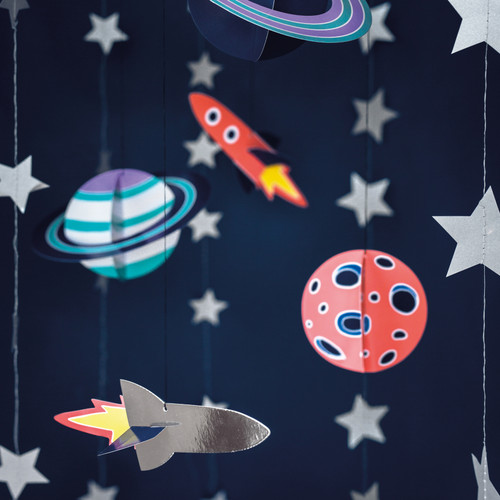 Space Themed Hanging Party Decorations for Space and Superhero Themed Birthdays