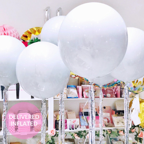 White Orb Balloons - Set of 5