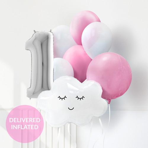 Pastel Pink Cloud Birthday Balloon Collection