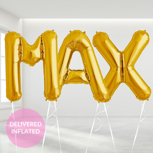 Giant gold birthday letter balloons delivered to your door inflated with helium