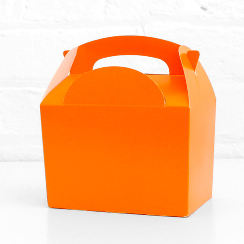 Orange food treat box for birthday party snacks, picnics, goodie bags, gifts and street food.
