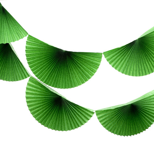 Green Paper Fan Garland Bunting Decoration for Birthday Parties, Weddings, Baby Showers and Hen Dos