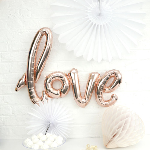 Metallic Copper Love Text Balloon