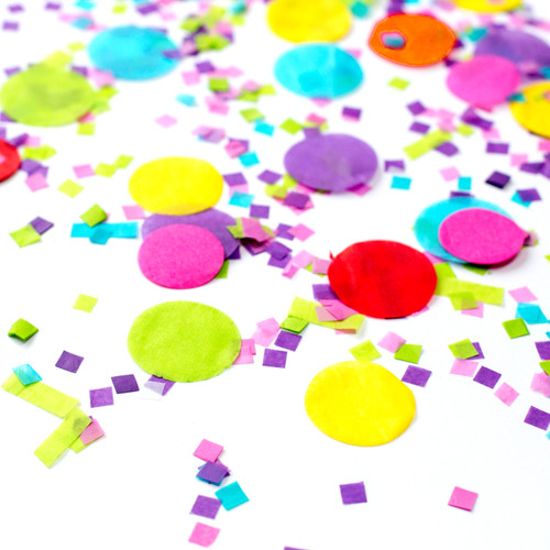 Rainbow multicolour tissue paper confetti