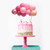 Pink and rose gold balloon cake topper kit to decorate your birthday party cake