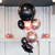 Rose gold and black glamorous birthday party balloons delivered to your door inflated