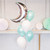 New baby moon and stars mint green baby shower balloons delivered to you inflated