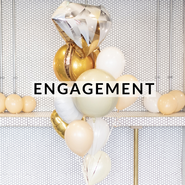 Engagement announcement party helium balloons delivered to your venue inflated