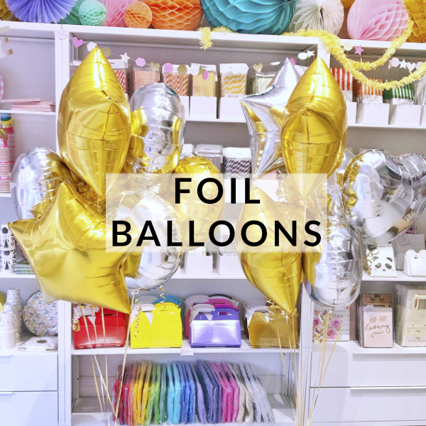 Foil helium balloons delivered to your party inflated with helium