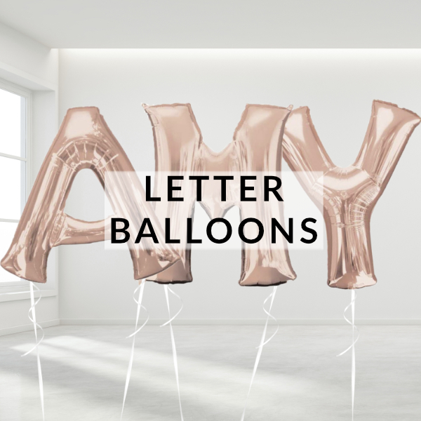 Giant helium letter balloons delivered to your party inflated with helium