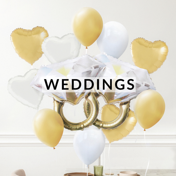 Helium inflated wedding decor balloons delivered inflated to your venue