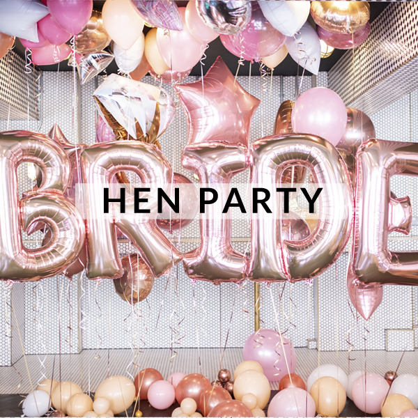 Helium hen party balloons delivered inflated to your venue or accommodation