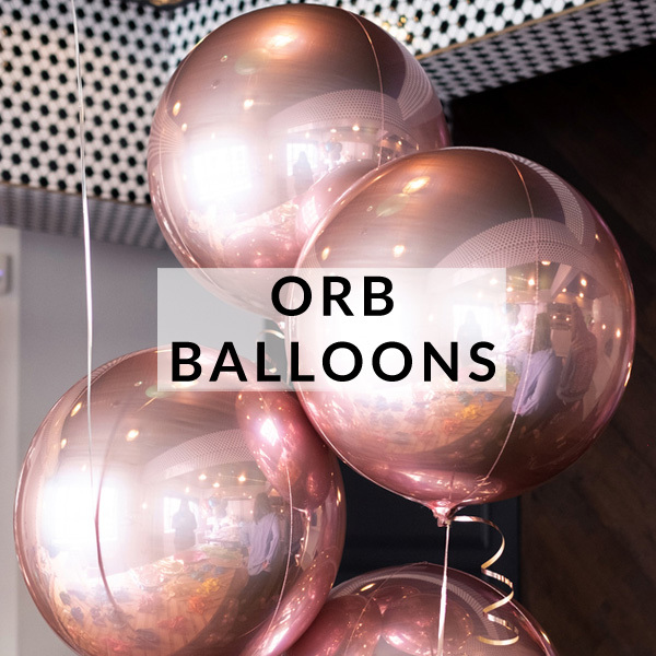 Big round orb balloons delivered inflated with helium