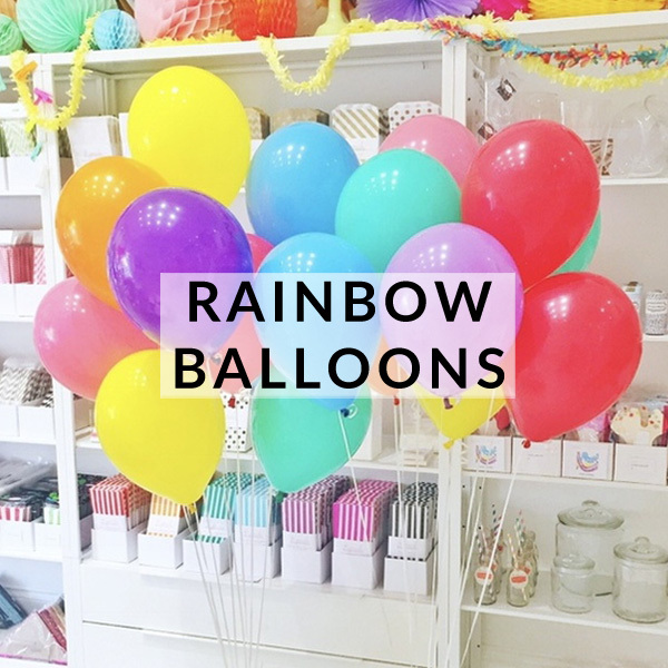 Rainbow birthday party helium balloons  delivered inflated