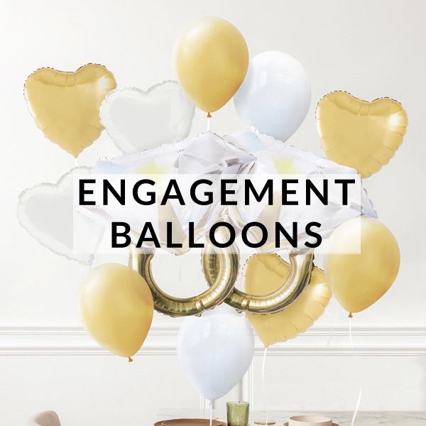 Helium engagement announcement party balloons delivered inflated across the UK for the happy couple