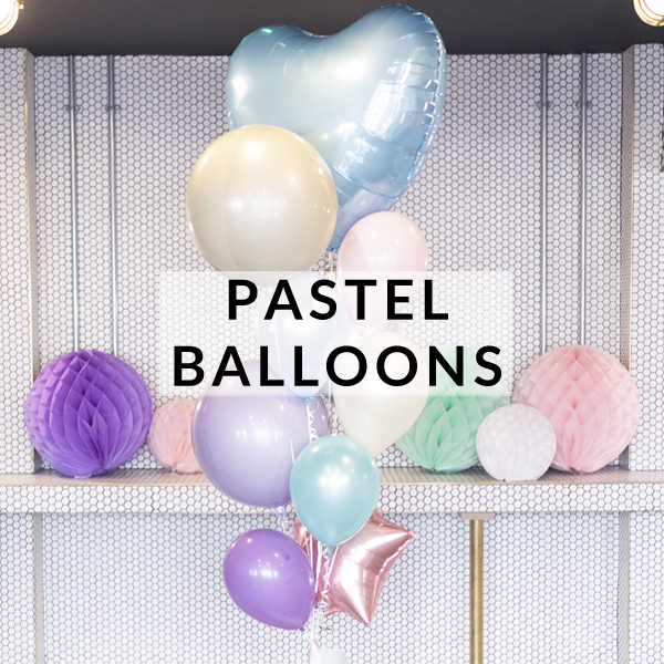 Helium pastel birthday party balloons delivered inflated across the UK for 1st birthdays and celebrations