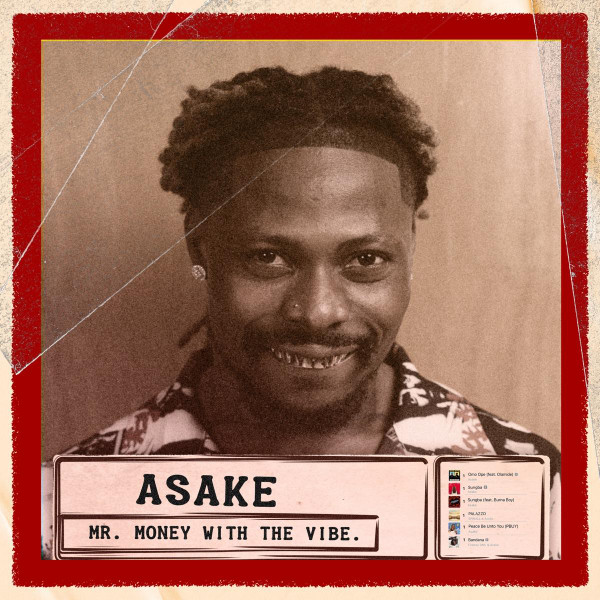 Asake - Mr. Money With The Vibe (Standard Jacket, Bone vinyl with Red splatter, Marketing Sticker Vinyl)