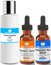 hawrych md vitamin c  hyaluronic acid serum facial cleansing gel set