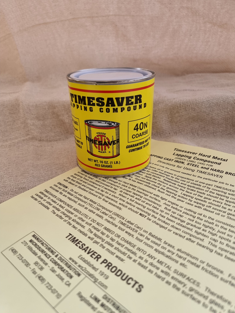 Timesaver 1 lb Yellow Label Lapping Compounds – NEWMAN TOOLS