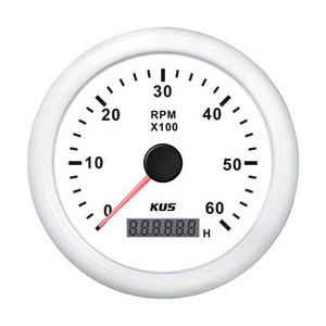 Gauge Tacho 0-6000rpm - White