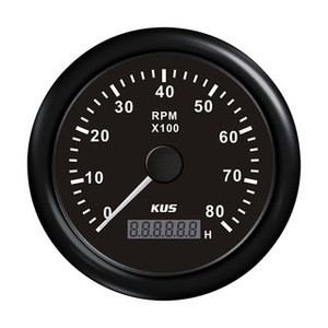 Gauge Tacho 0-8000rpm - Black