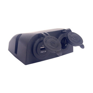 Dual Socket Curve Mount USB & Power 12V