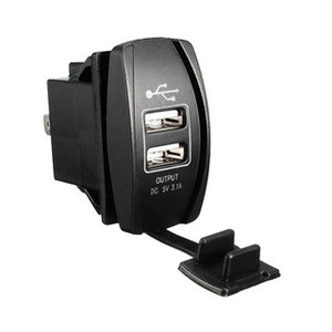 USB Charger Rocker 2 Port (B)
