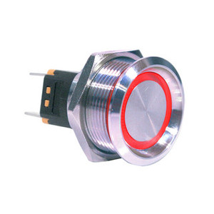 Switch On-Off LED Red 12V Stainless Steel