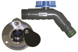Deckwash Quick Connect Kit Stainless Steel Angled & Tap