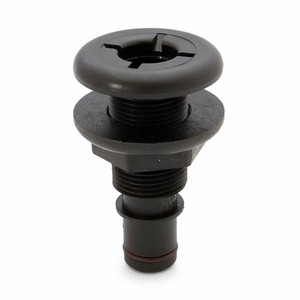 Thru Hull Barbed 3/4" Straight Black