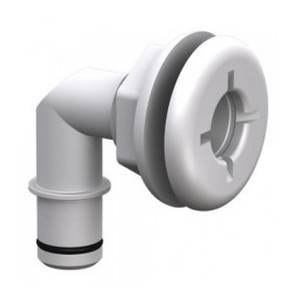 Thru Hull Qwik-Lok Elbow 3/4" White