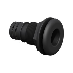 Thru Hull Qwik-Lok 1 1/8" Straight Black