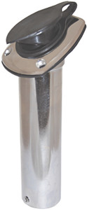 Rod Holder - Stainless Steel & Black Cap